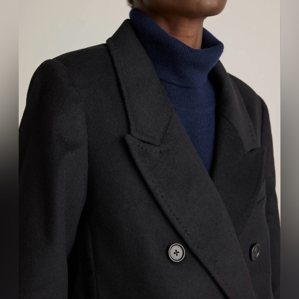 ❌ SOLD ❌ NWT • Quince Italian Wool Double-Breasted Coat - Black / Small - Picture 3 of 16